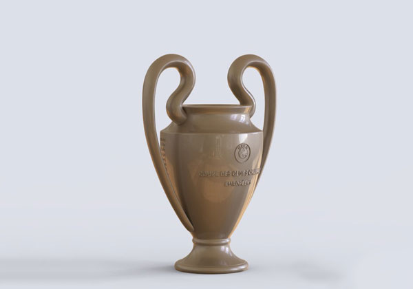 欧冠奖杯高清三维设计展示